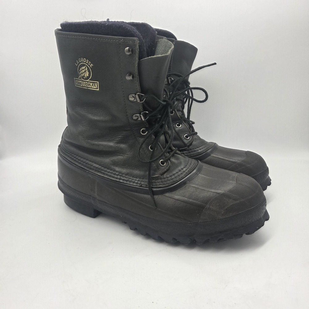LaCrosse Iceman Leather Rubber Insulated Lined Winter Fishing Boots - Men's 11